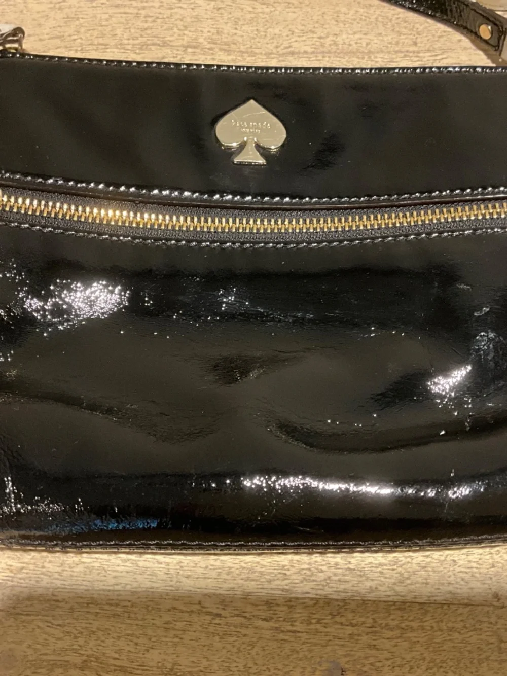 Kate Spade New York Flicker Tenley Crossbody Shoulder Bag Handbag Black Patent